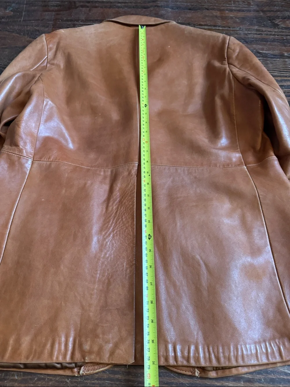 Vintage 70’s London Fog Cognac Leather Blazer Jacket 46R - Made In USA